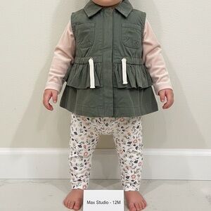 Max Studio Kids' Green Ruffle Vest